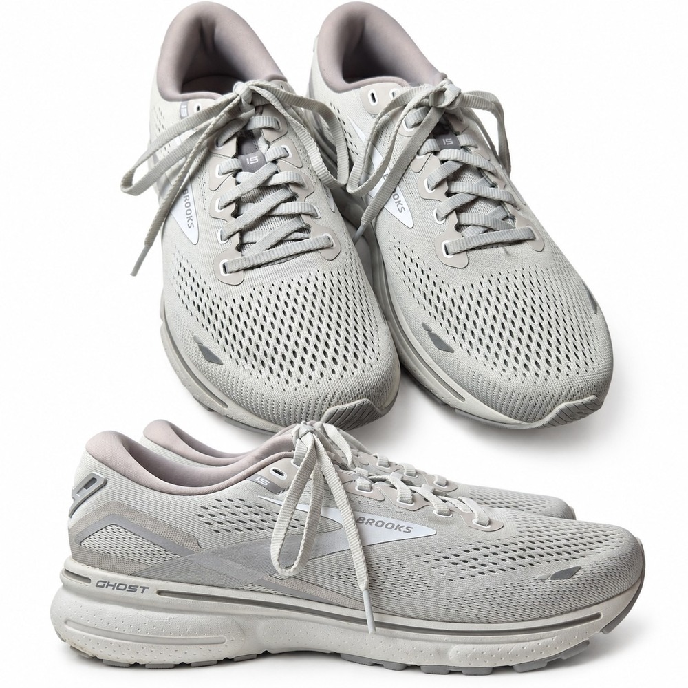 BROOKS Ghost 15 Cushioned Road Running Sneaker Women Sz 10D Gray DNA Loft GUC